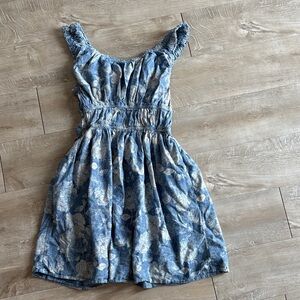 American Eagle Floral Boho Mini Dress Smocked Waist Size Large